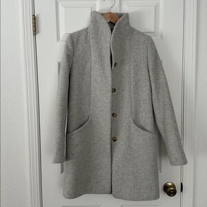 Aritzia Wilfred Light Gray Cocoon Wool Coat